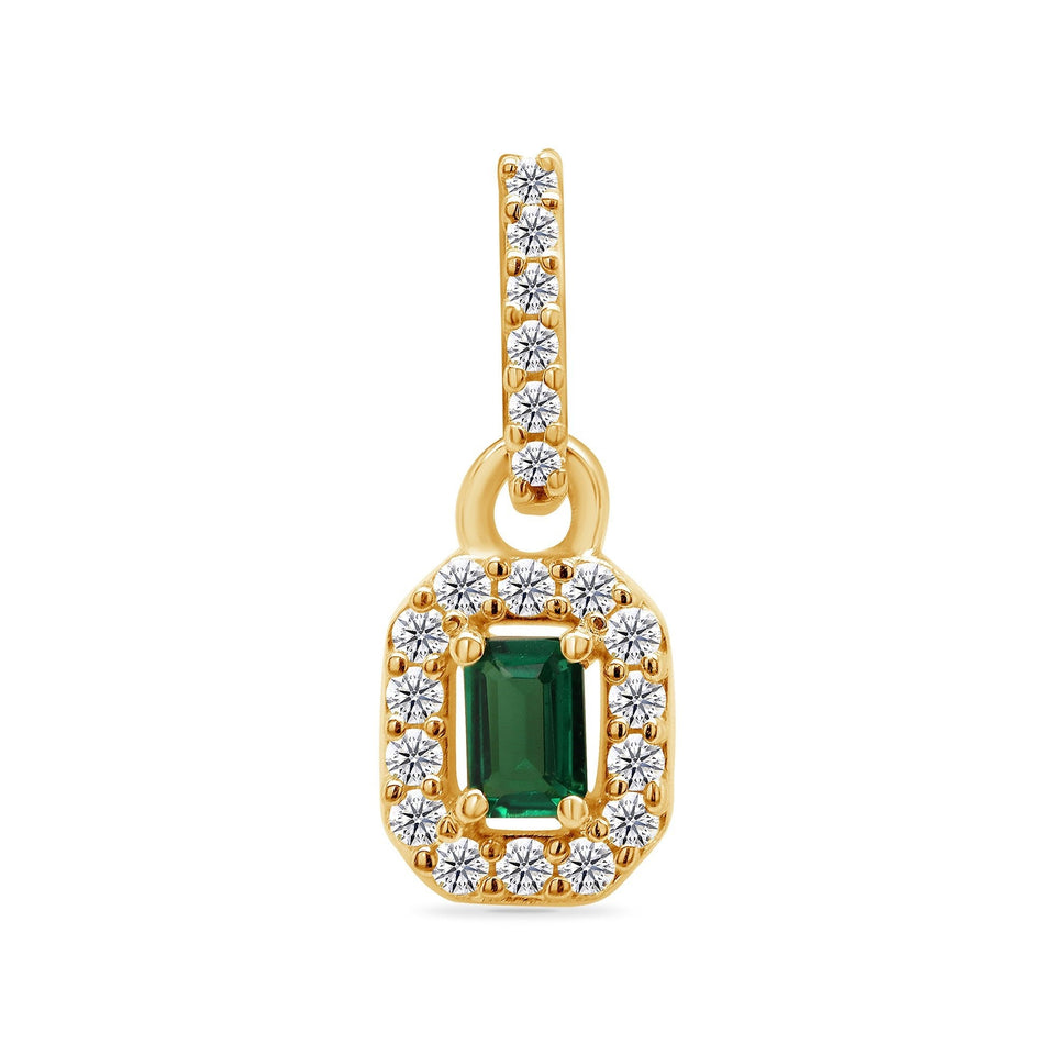 Francis & Gaye 9ct Yellow Gold Diamond & Emerald Pendant