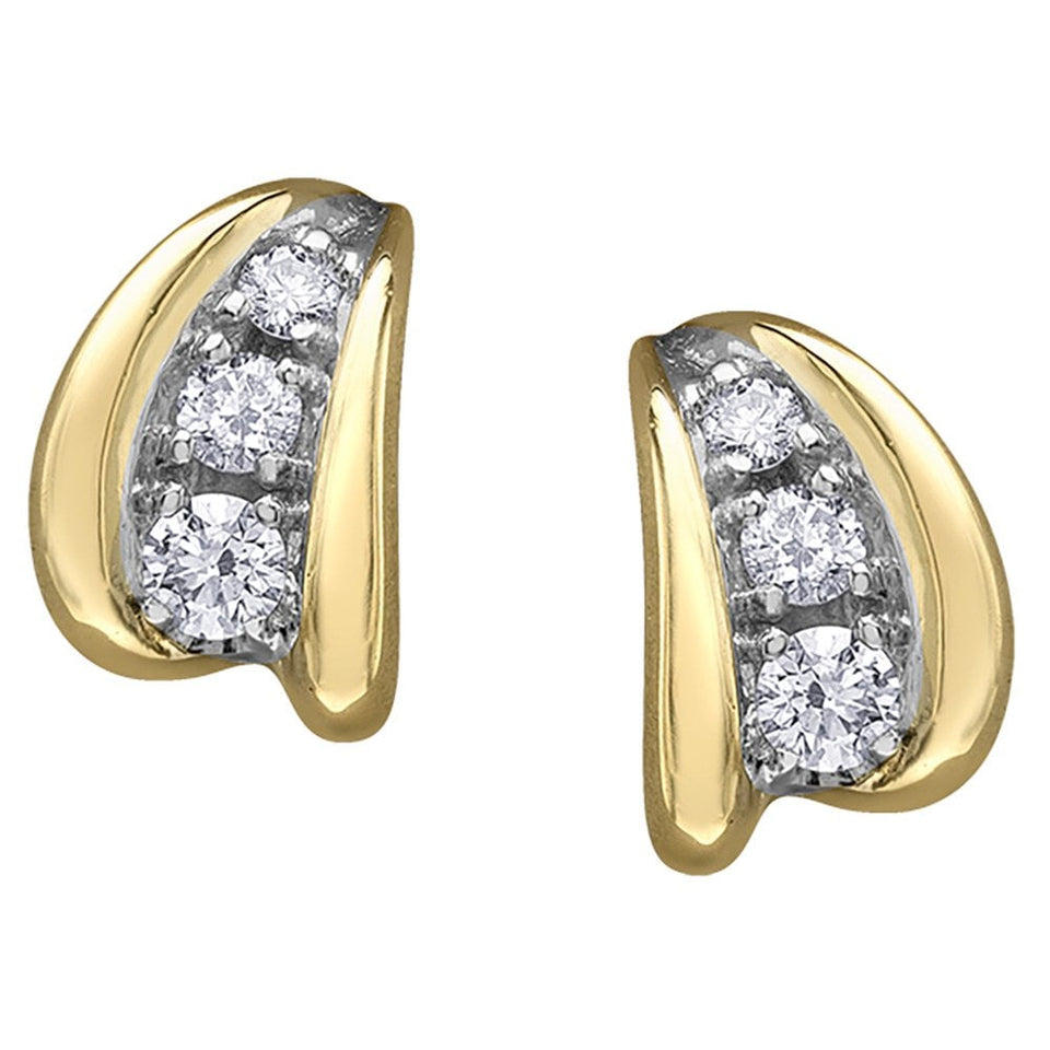 Francis & Gaye 9ct Yellow Gold Diamond Set Earrings