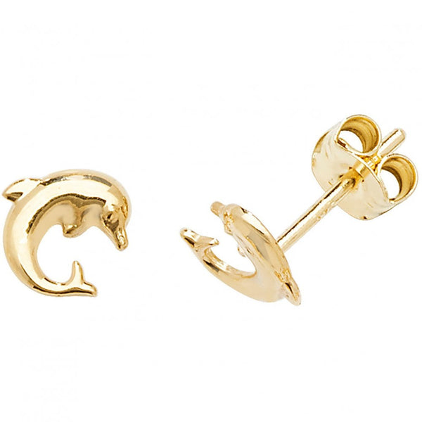 Francis & Gaye 9ct Yellow Gold Dolphin Ear Studs