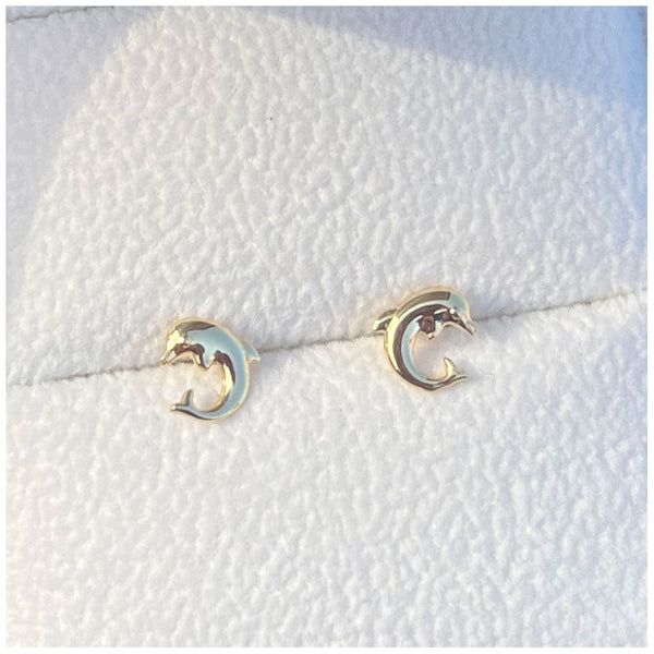Francis & Gaye 9ct Yellow Gold Dolphin Ear Studs