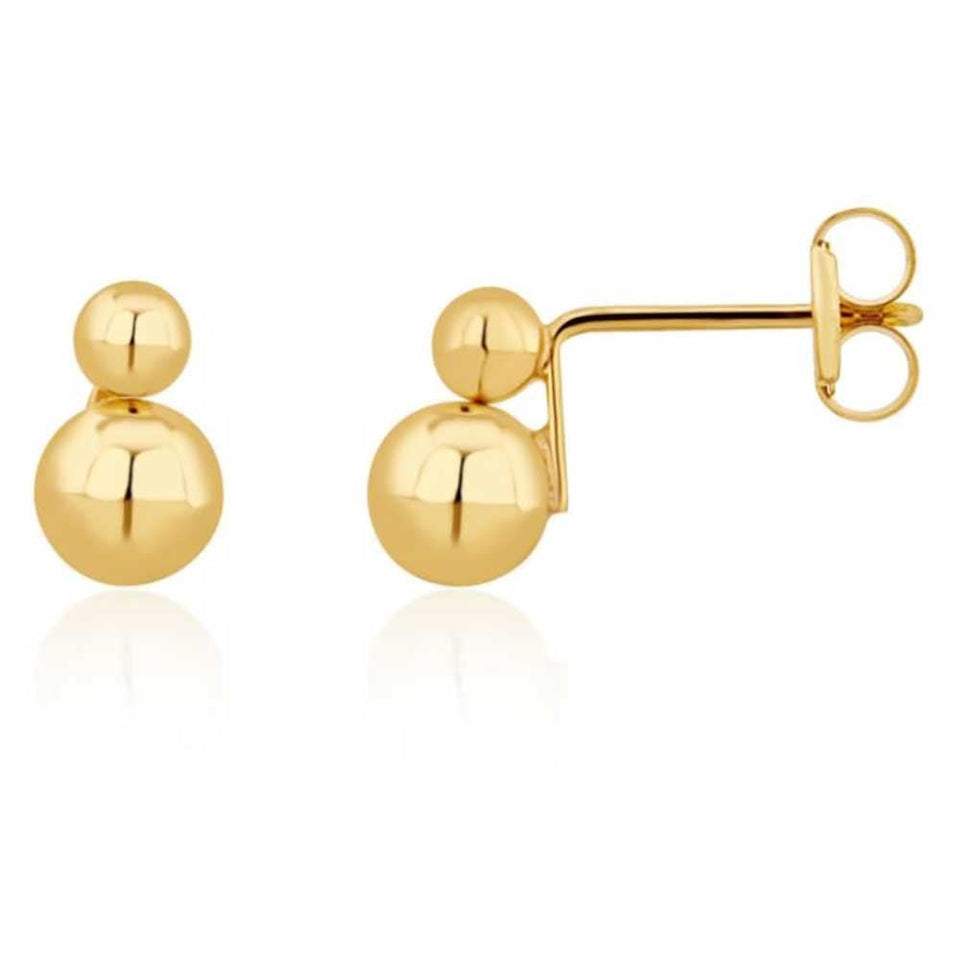 Francis & Gaye 9ct Yellow Gold Double Ball Stud Earrings