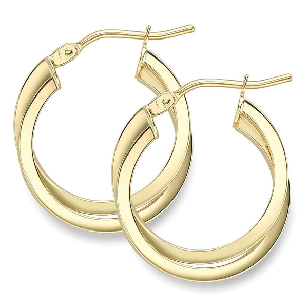Francis & Gaye 9ct Yellow Gold Double Twist Earring Hoops