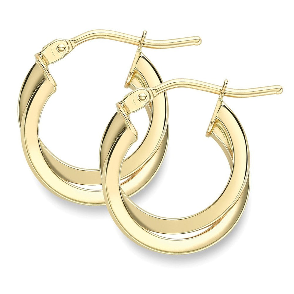 Francis & Gaye 9ct Yellow Gold Double Twist Earring Hoops