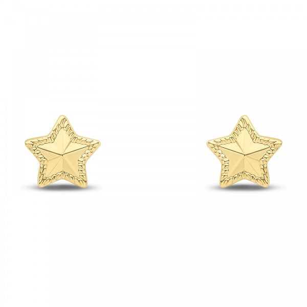 Francis & Gaye 9ct Yellow Gold Edged Star Stud Earrings