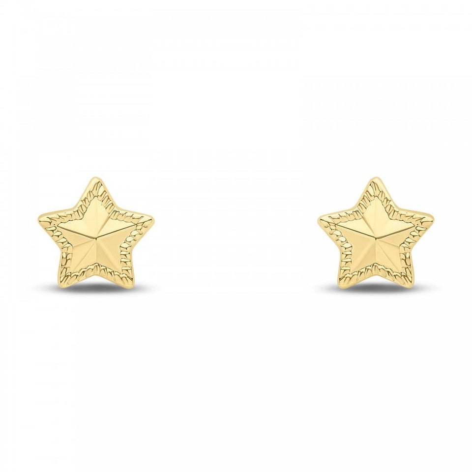 Francis & Gaye 9ct Yellow Gold Edged Star Stud Earrings