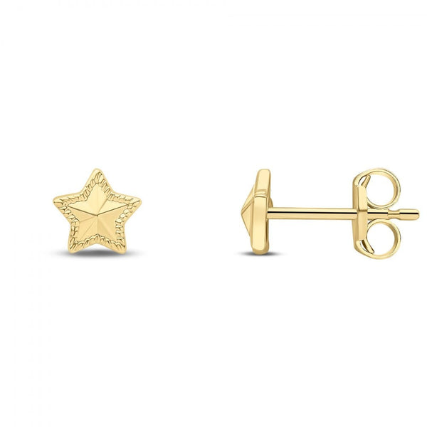 Francis & Gaye 9ct Yellow Gold Edged Star Stud Earrings