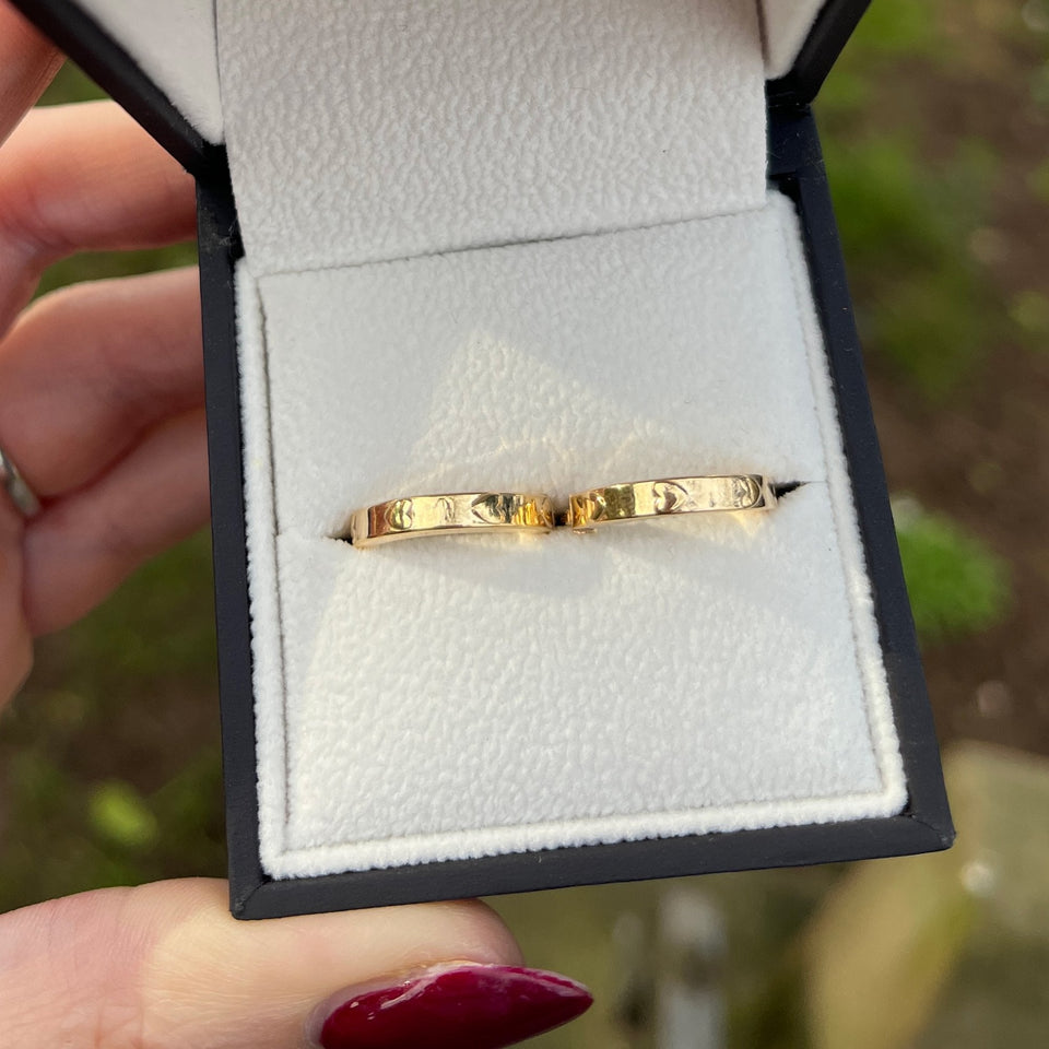 Francis & Gaye 9ct Yellow Gold Embossed Heart 12mm Hoops