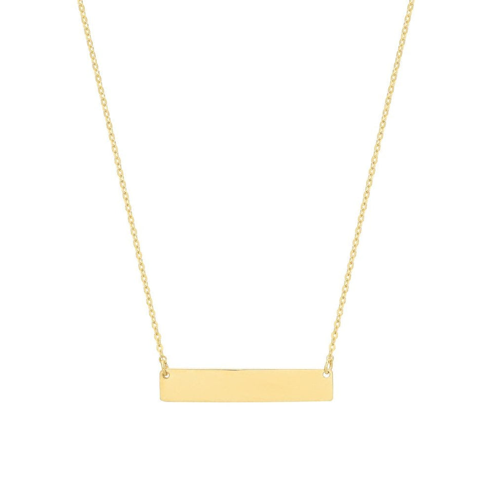 Francis & Gaye 9ct Yellow Gold Engraveable Bar Necklace