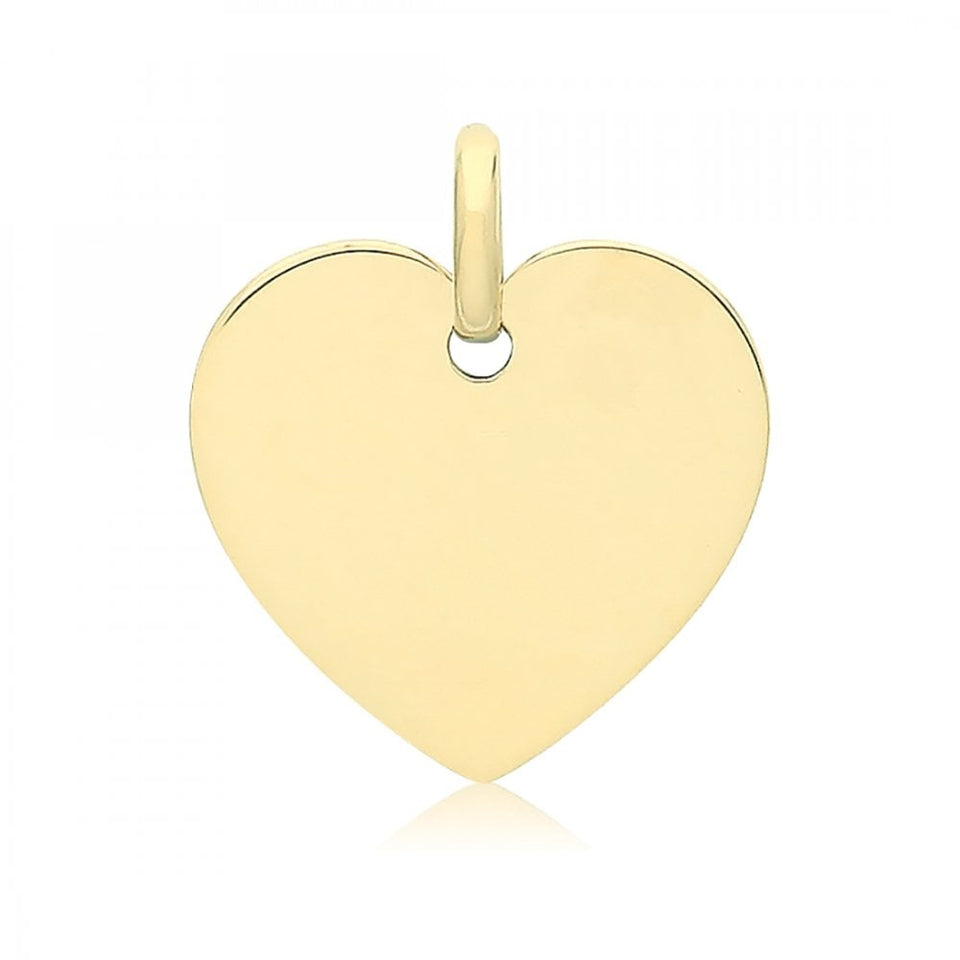 Francis & Gaye 9ct Yellow Gold Engraveable Heart Pendant