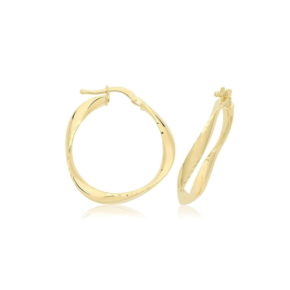 Francis & Gaye 9ct Yellow Gold Gentle Twist Hoop Earrings
