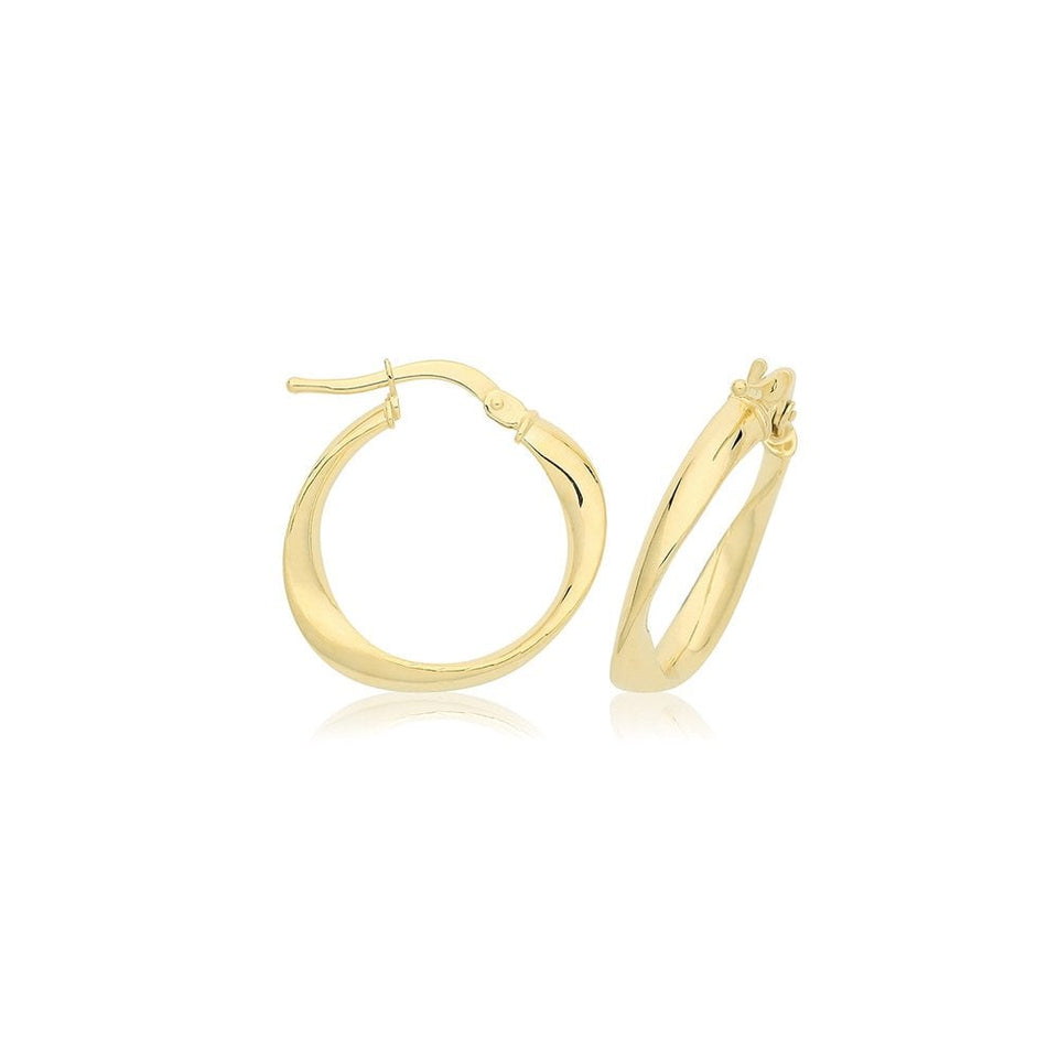 Francis & Gaye 9ct Yellow Gold Gentle Twist Hoop Earrings