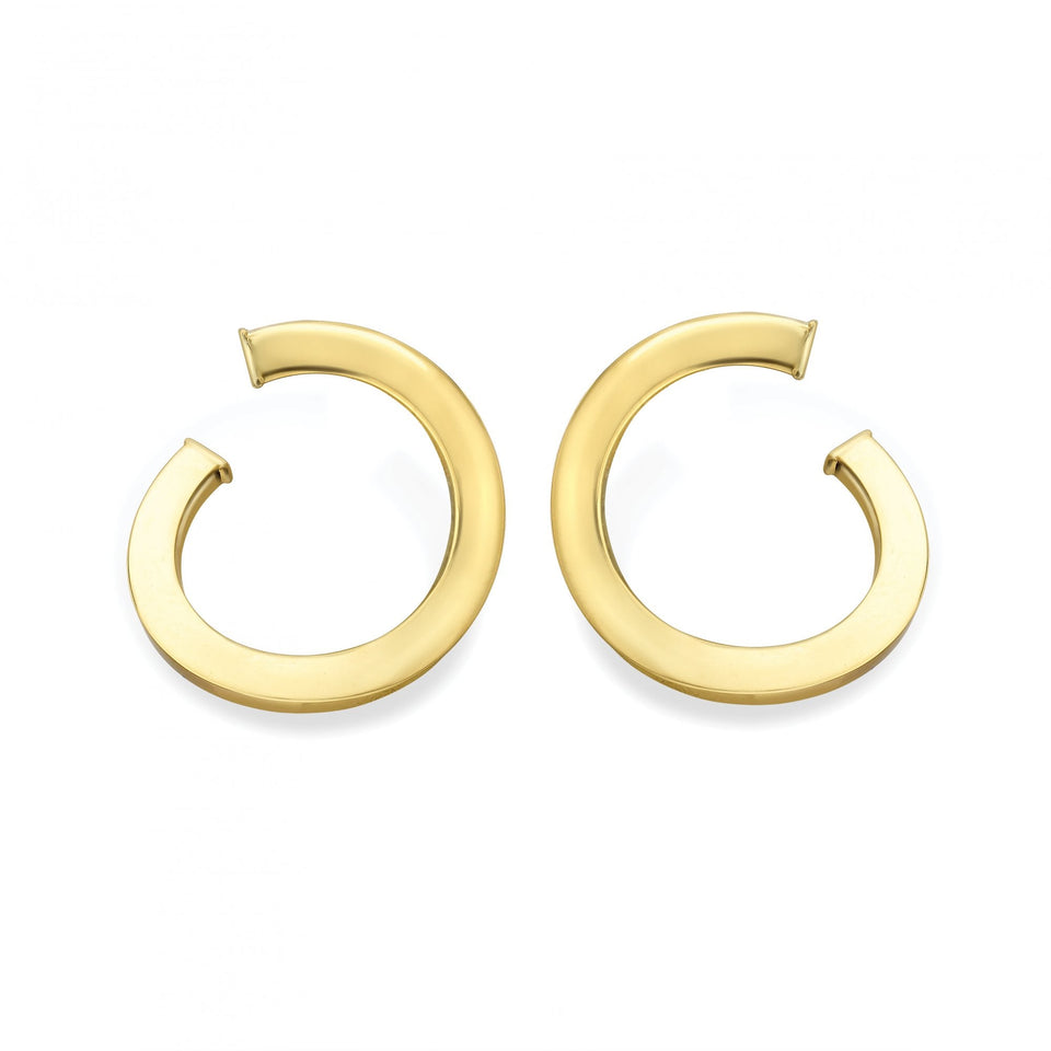Francis & Gaye 9ct Yellow Gold Half Square Wrap Round Stud Earrings