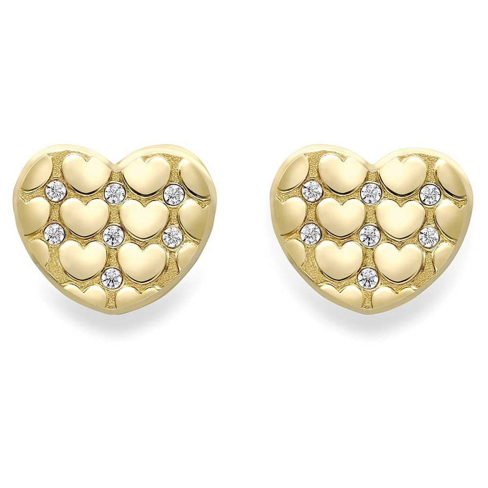 Francis & Gaye 9ct Yellow Gold Heart Earring Studs