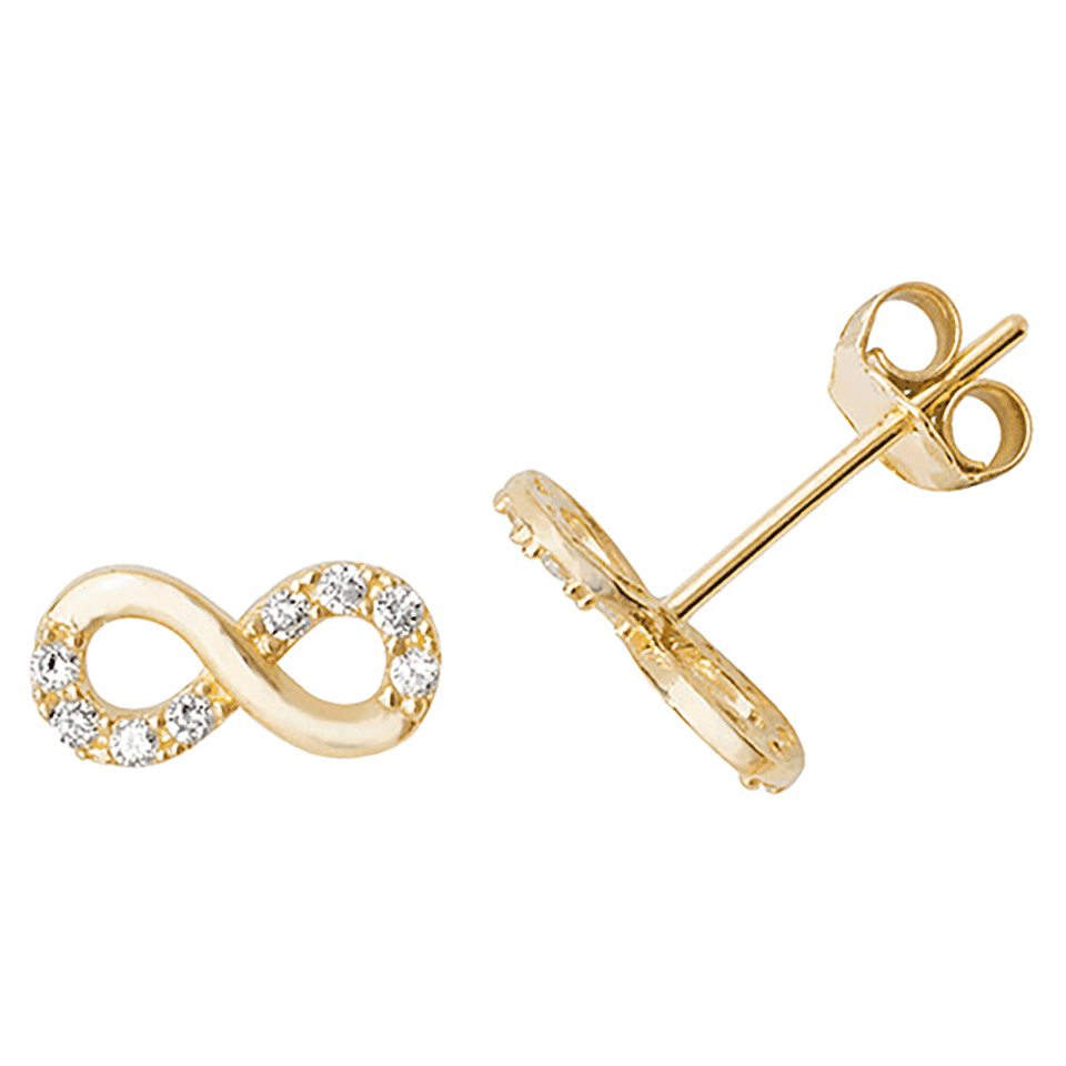 Francis & Gaye 9ct Yellow Gold Infinity Earring Studs