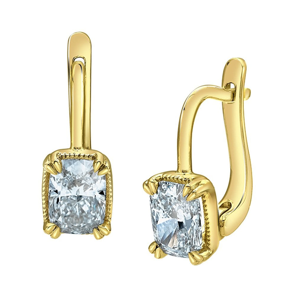 Francis & Gaye 9ct Yellow Gold Laboratory Created Diamond Earring Drops