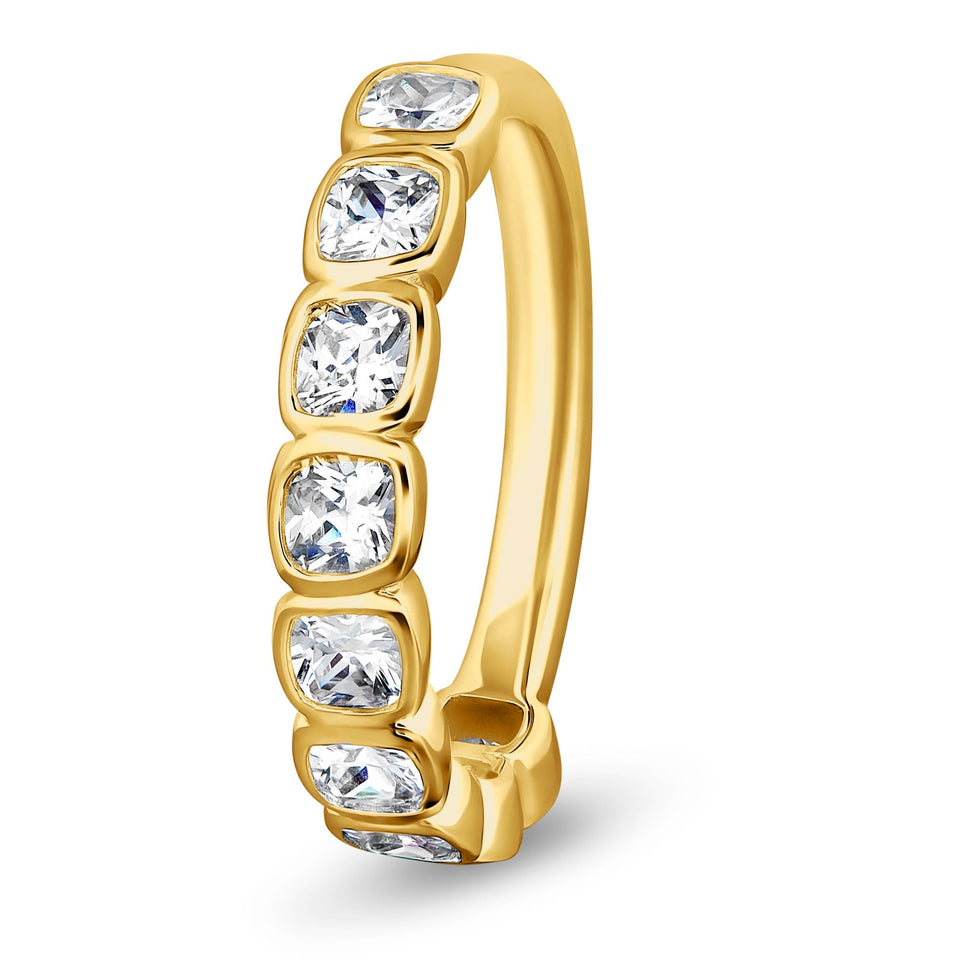 Francis & Gaye 9ct Yellow Gold Laboratory Created Diamond Emerald Cut Ring