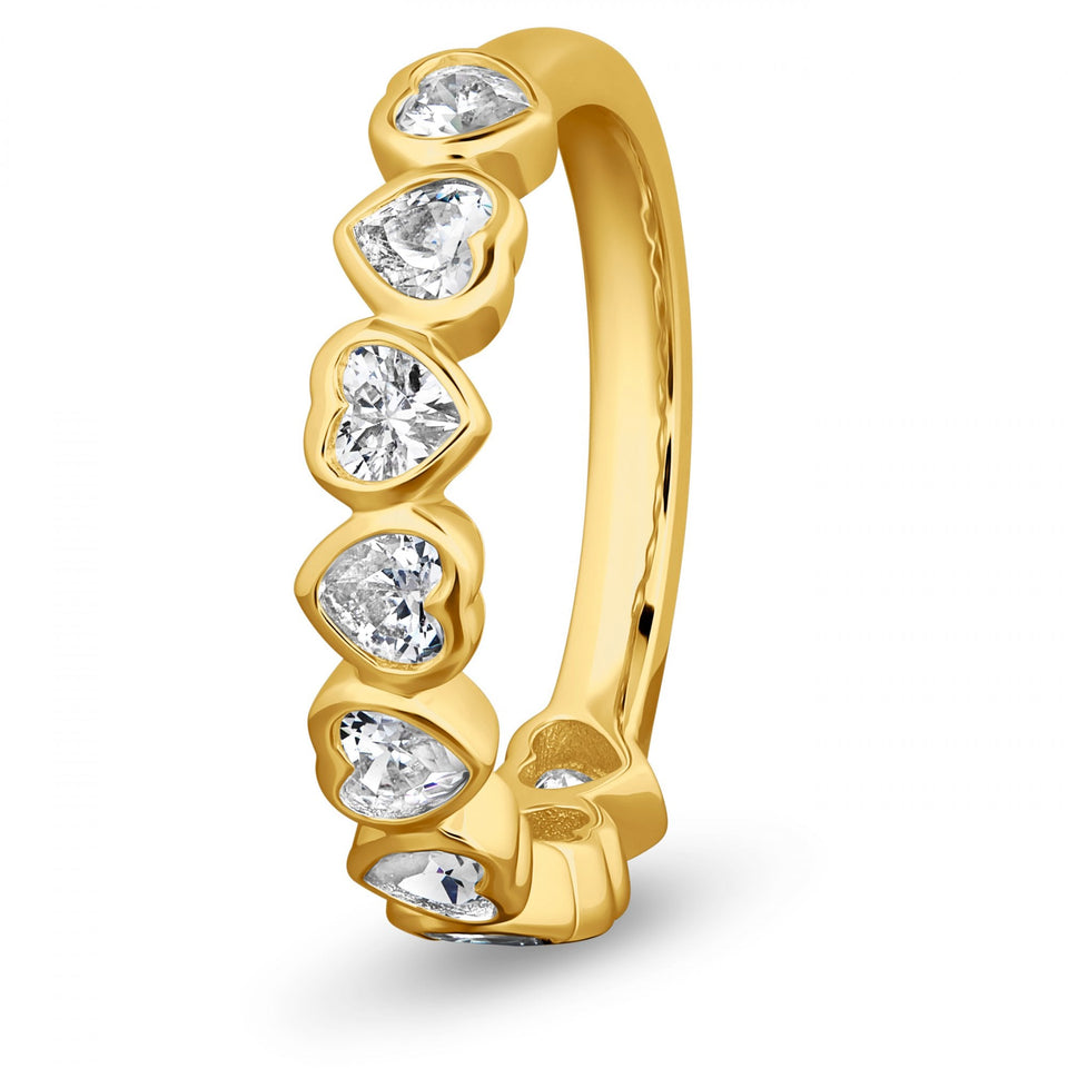 Francis & Gaye 9ct Yellow Gold Laboratory Created Diamond Heart Ring