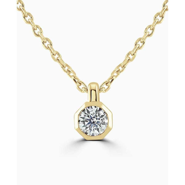 Francis & Gaye 9ct Yellow Gold Laboratory Created Diamond Solitaire Necklace