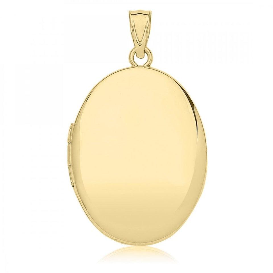 Francis & Gaye 9ct Yellow Gold Large Plain Oval Locket