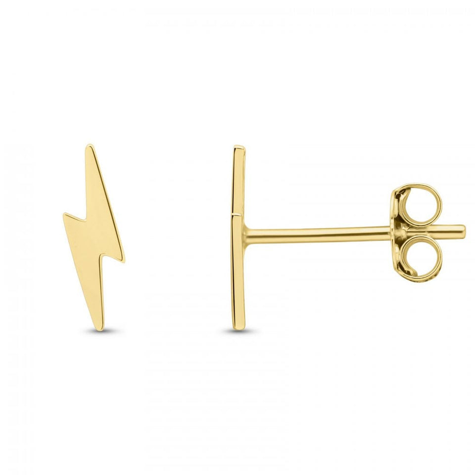 Francis & Gaye 9ct Yellow Gold Lightning Bolt Earring Studs