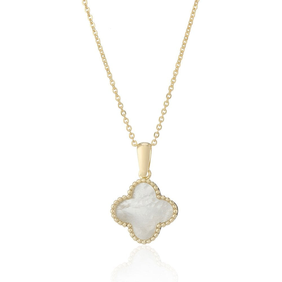Francis & Gaye 9ct Yellow Gold Mother of Pearl Flower Necklace