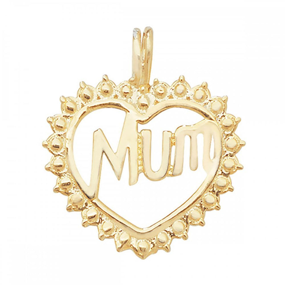 Francis & Gaye 9ct Yellow Gold Mum Heart Pendant