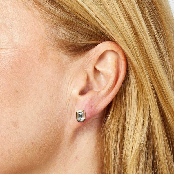 Francis & Gaye 9ct Yellow Gold Octagon Aquamarine Earrings
