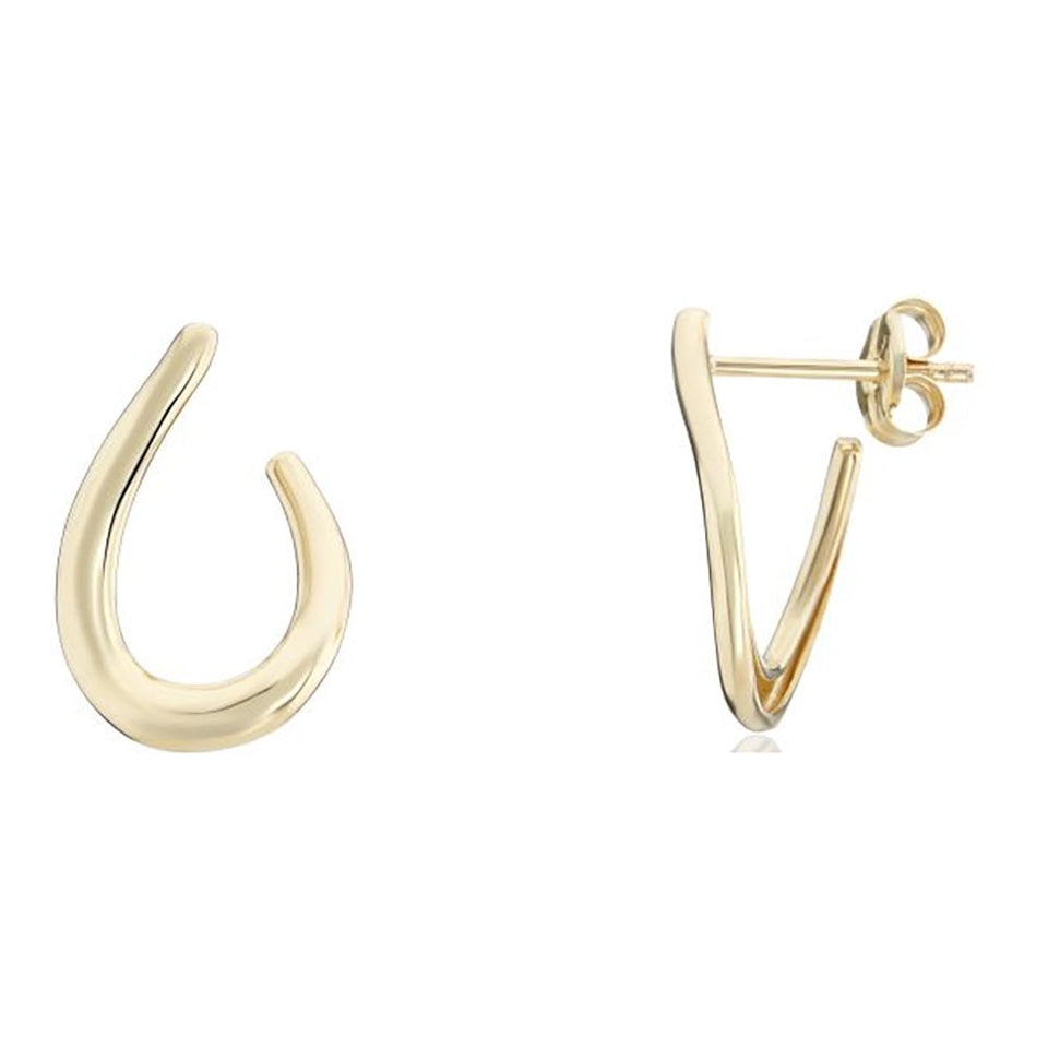 Francis & Gaye 9ct Yellow Gold Open Curved Earrings