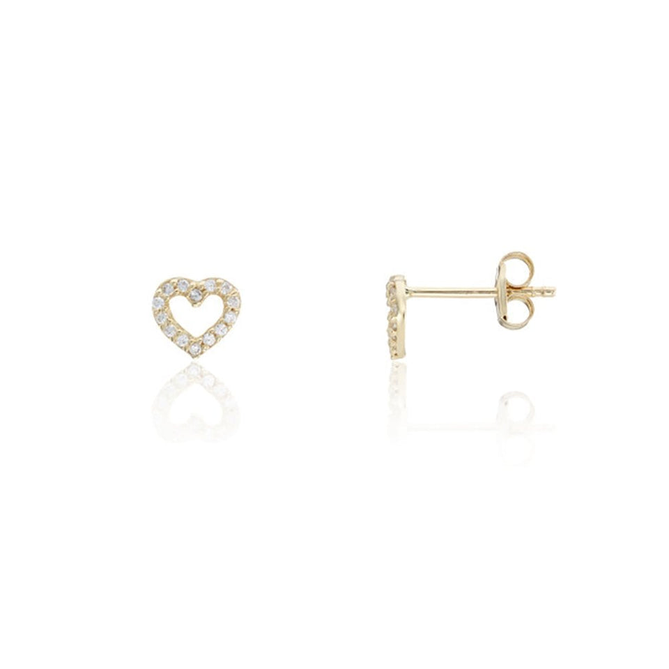 Francis & Gaye 9ct Yellow Gold Open Heart Stone Set Earrings