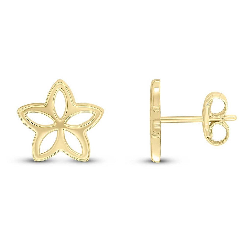 Francis & Gaye 9ct Yellow Gold Open Star Earrings