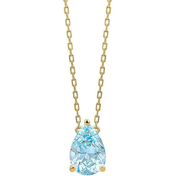 Francis & Gaye 9ct Yellow Gold Pear Shape Blue Topaz Necklace