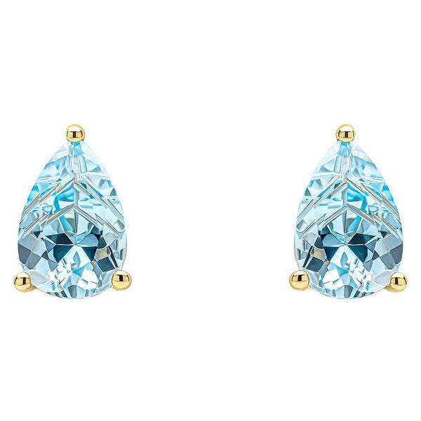 Francis & Gaye 9ct Yellow Gold Pear-Shaped Blue Topaz Earrings