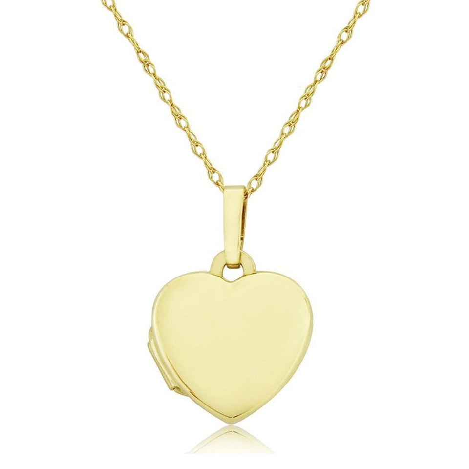 Francis & Gaye 9ct Yellow Gold Pillow Heart Locket Necklace