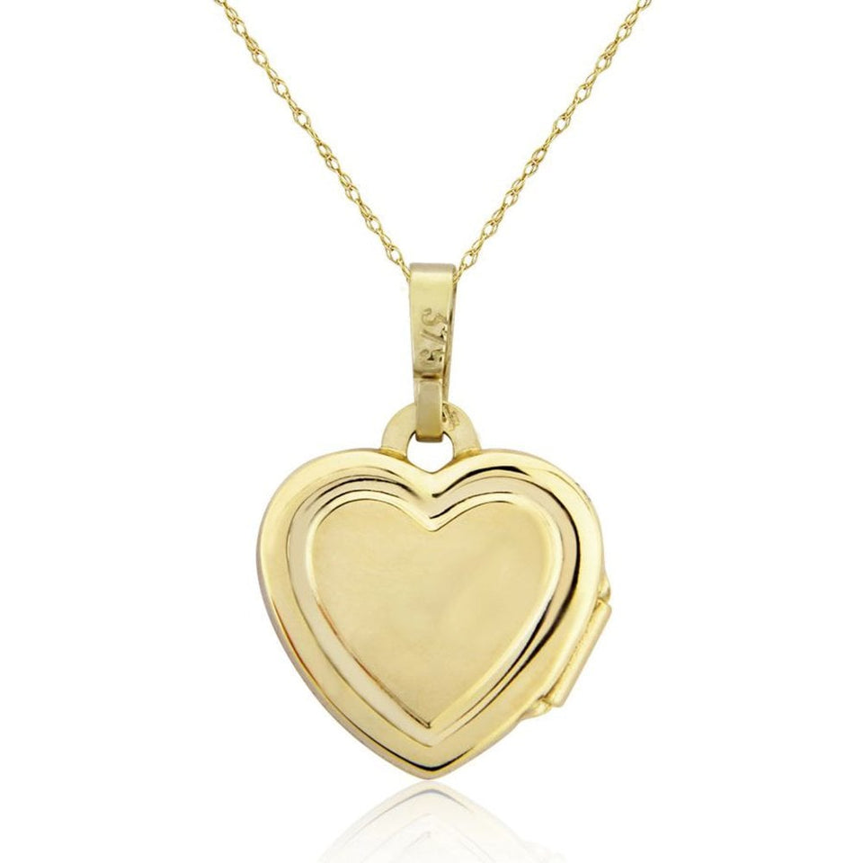 Francis & Gaye 9ct Yellow Gold Pillow Heart Locket Necklace