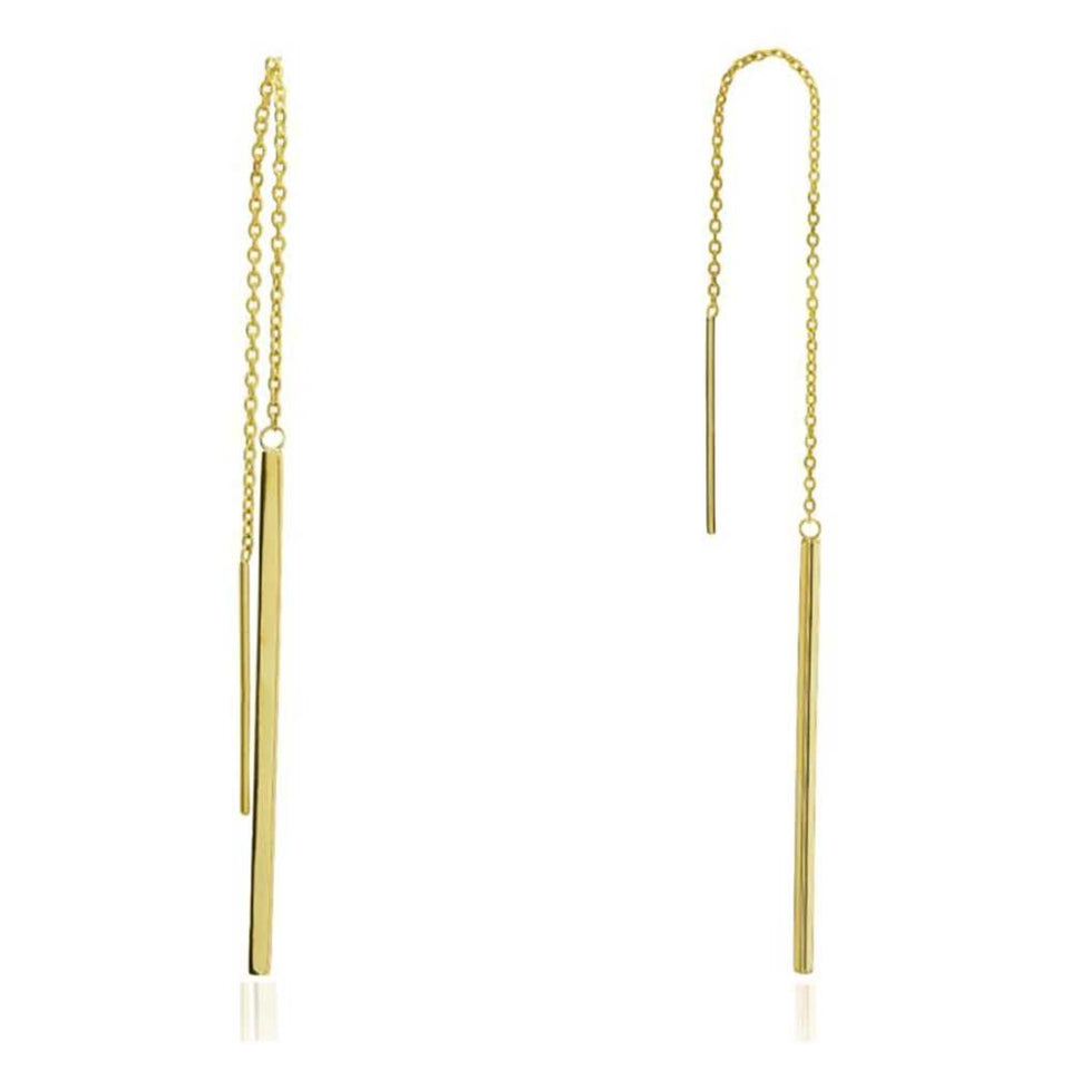 Francis & Gaye 9ct Yellow Gold Pull Through Bar Earrings