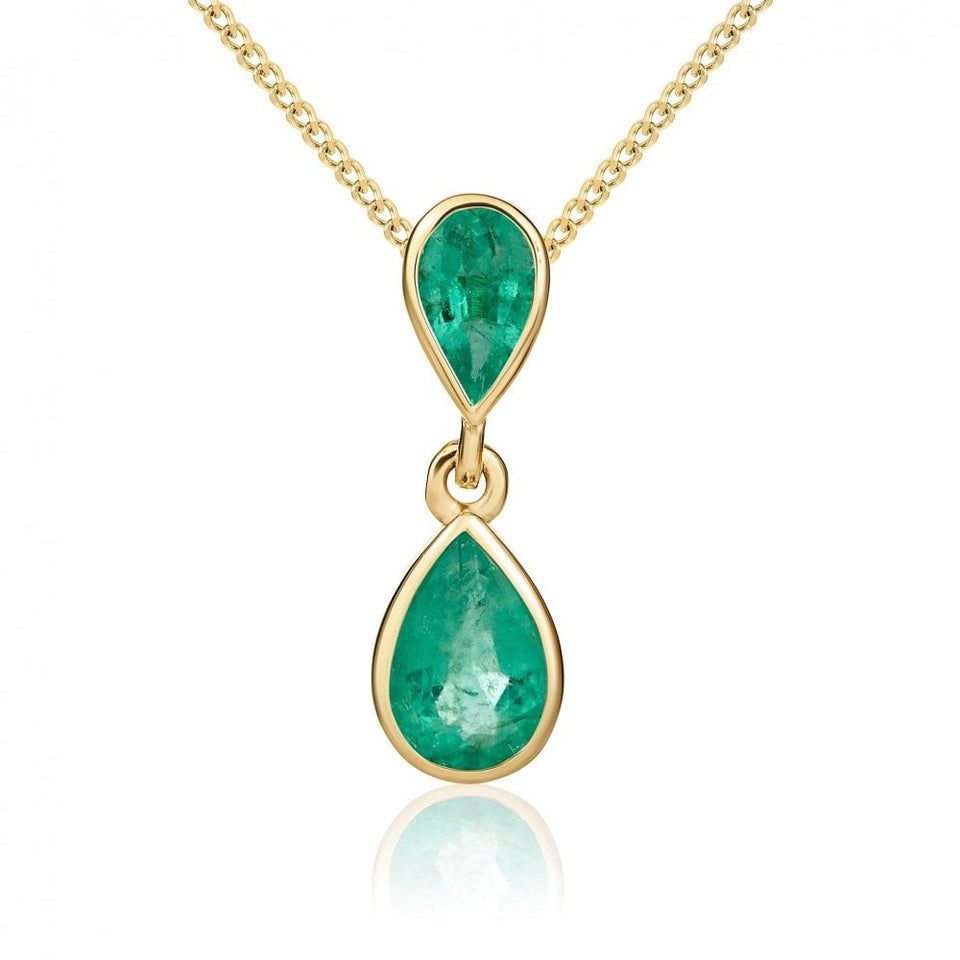 Francis & Gaye 9ct Yellow Gold Rubover Double Teardrop Pendant