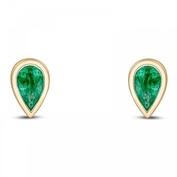 Francis & Gaye 9ct Yellow Gold Rubover Teardrop Ear Studs