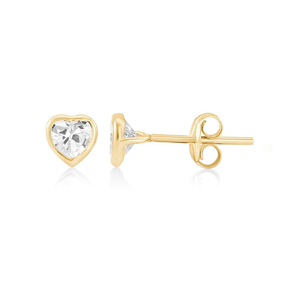 Francis & Gaye 9ct Yellow Gold Small Heart Ear Studs