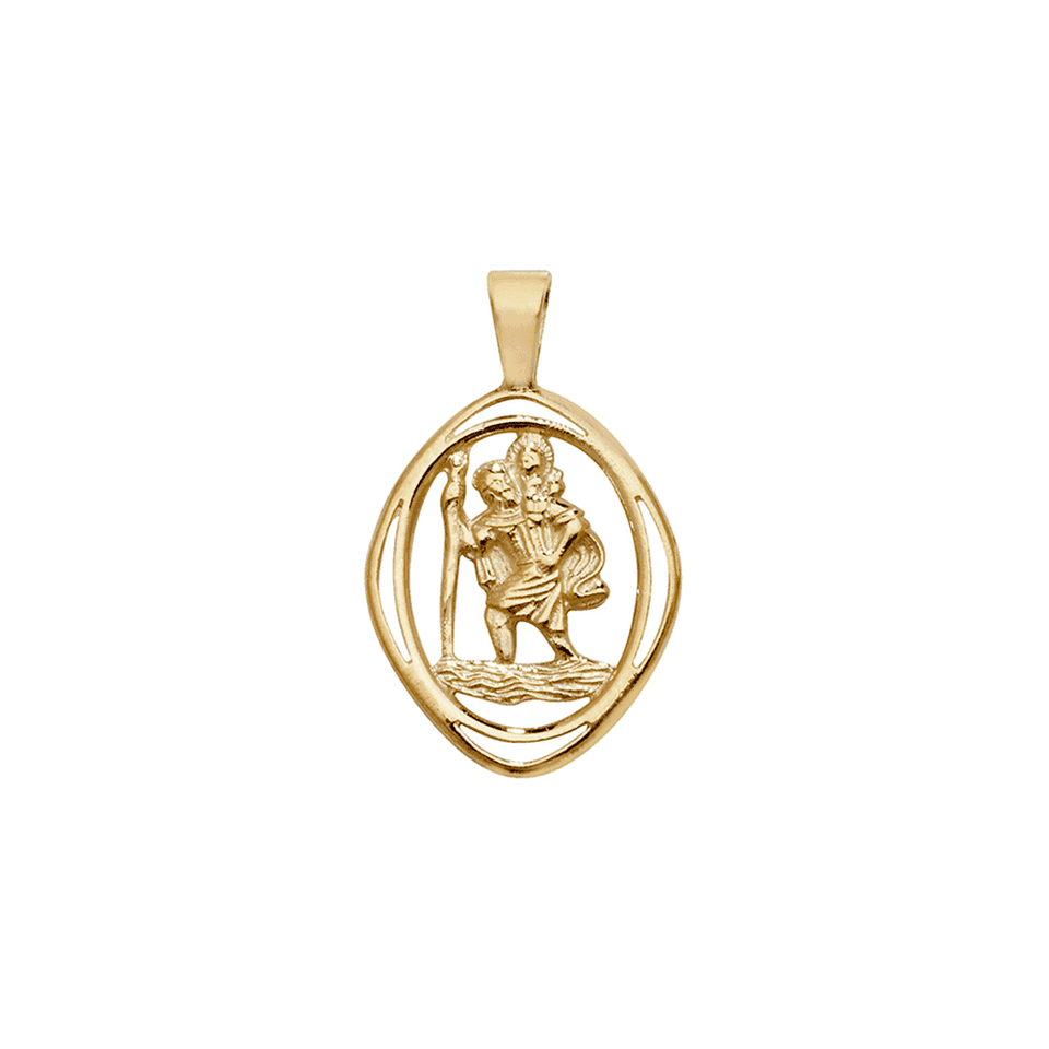 Francis & Gaye 9ct Yellow Gold St Christopher Cut Out Pendant