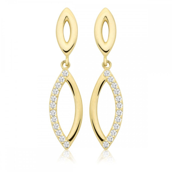 Francis & Gaye 9ct Yellow Gold Stone Set Drop Earrings