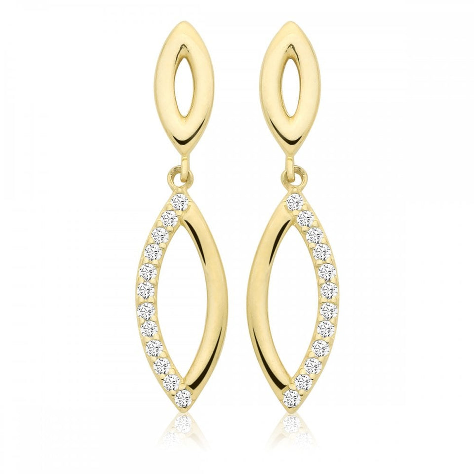 Francis & Gaye 9ct Yellow Gold Stone Set Drop Earrings