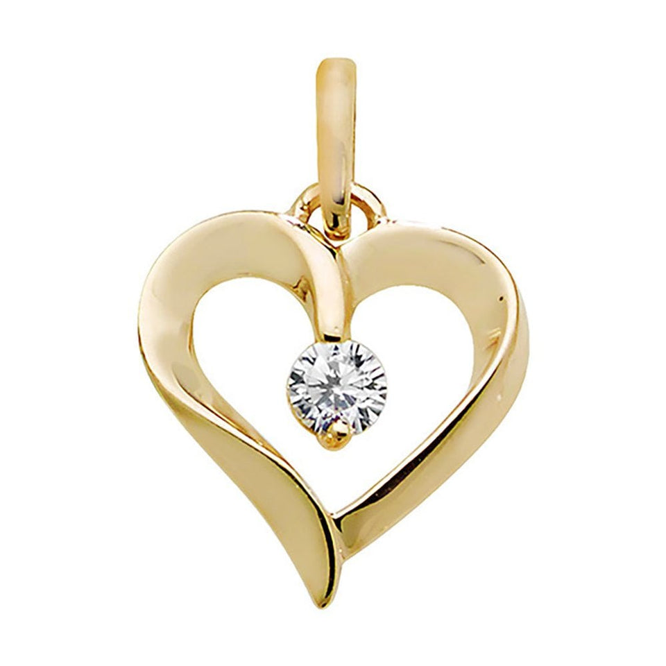 Francis & Gaye 9ct Yellow Gold Stone Set Heart Pendant