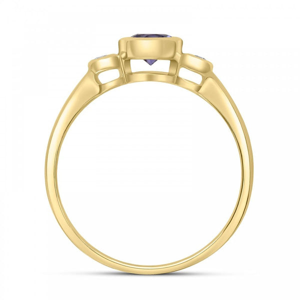 Francis & Gaye 9ct Yellow Gold Tanzanite & Diamond Ring - UK Size N