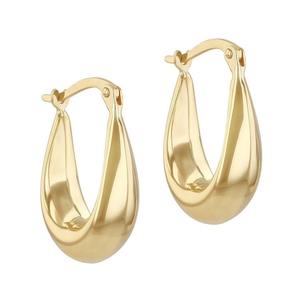 Francis & Gaye 9ct Yellow Gold Tapered Creole Hoops