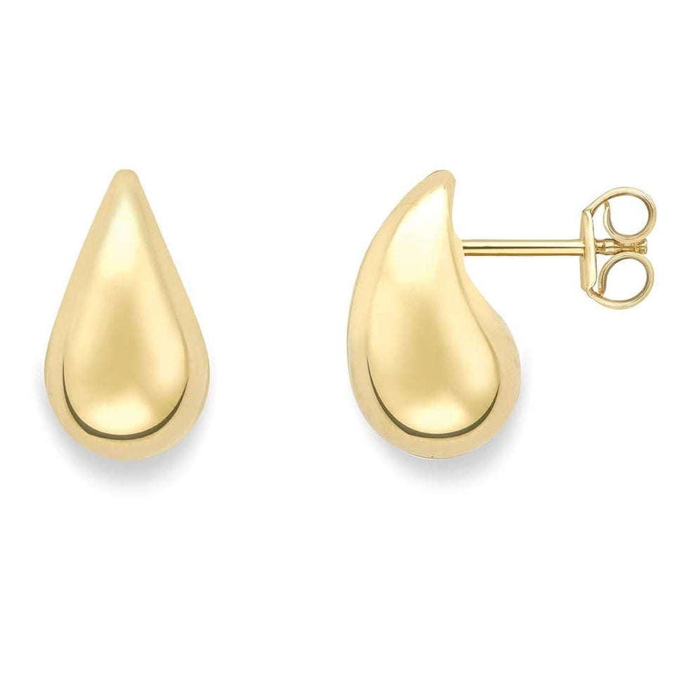 Francis & Gaye 9ct Yellow Gold Tear Drop Stud Earrings