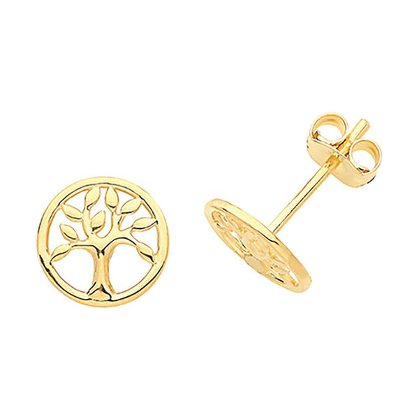 Francis & Gaye 9ct Yellow Gold Tree of Life Earring Studs