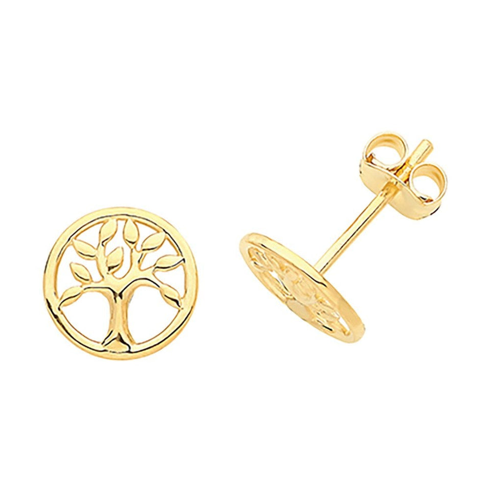 Francis & Gaye 9ct Yellow Gold Tree of Life Earring Studs