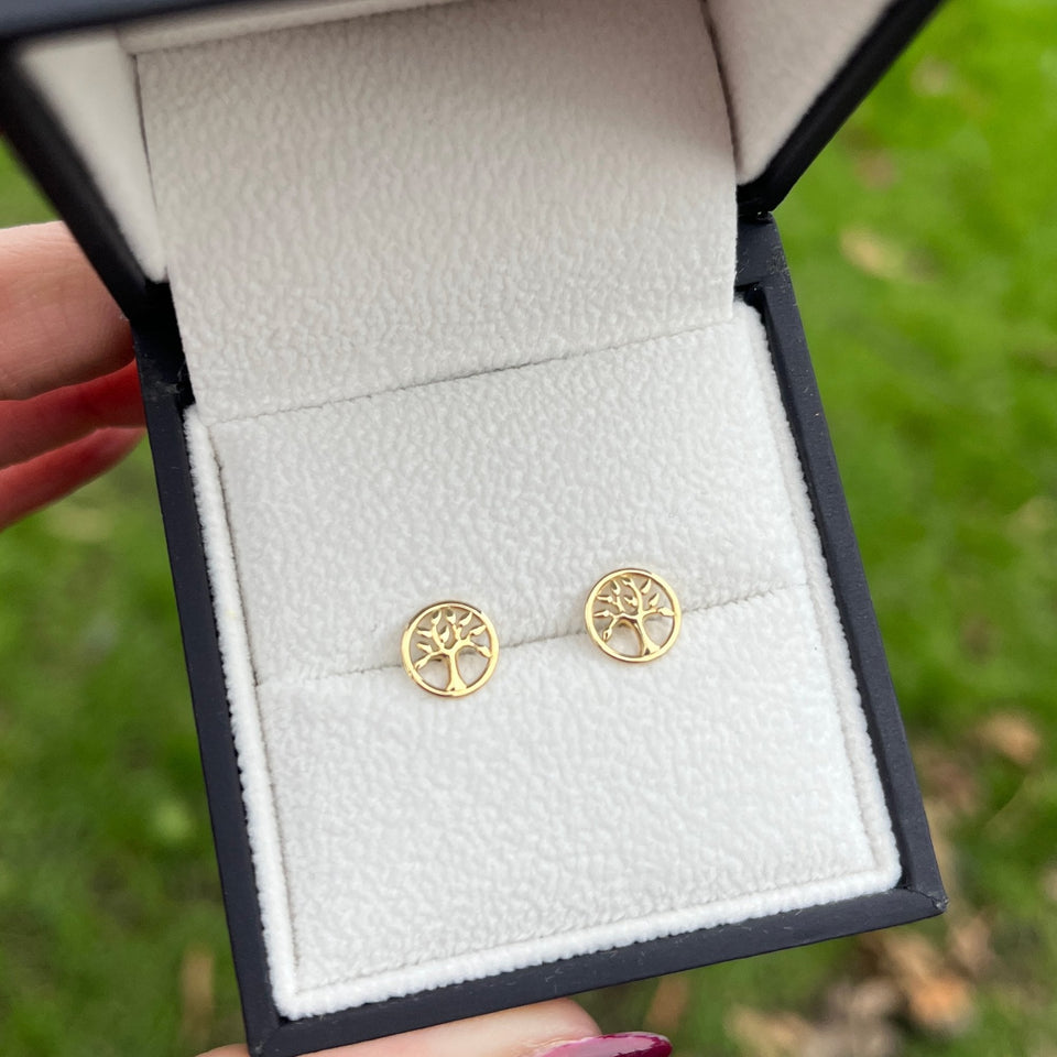 Francis & Gaye 9ct Yellow Gold Tree of Life Earring Studs