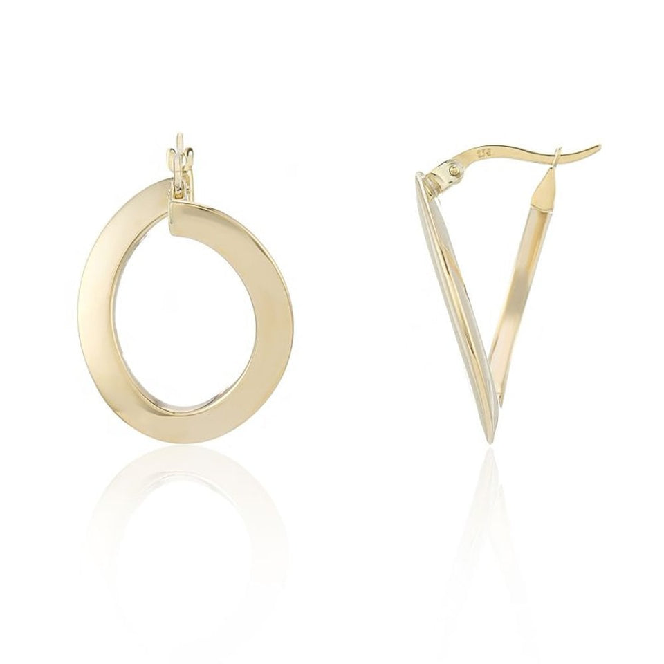 Francis & Gaye 9ct Yellow Gold Twisted Oval Earring Hoops