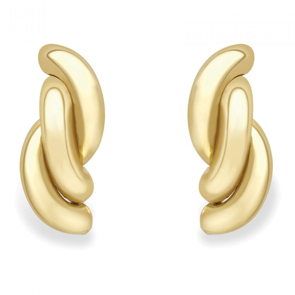 Francis & Gaye 9ct Yellow Gold Twisted Tube Earring Studs